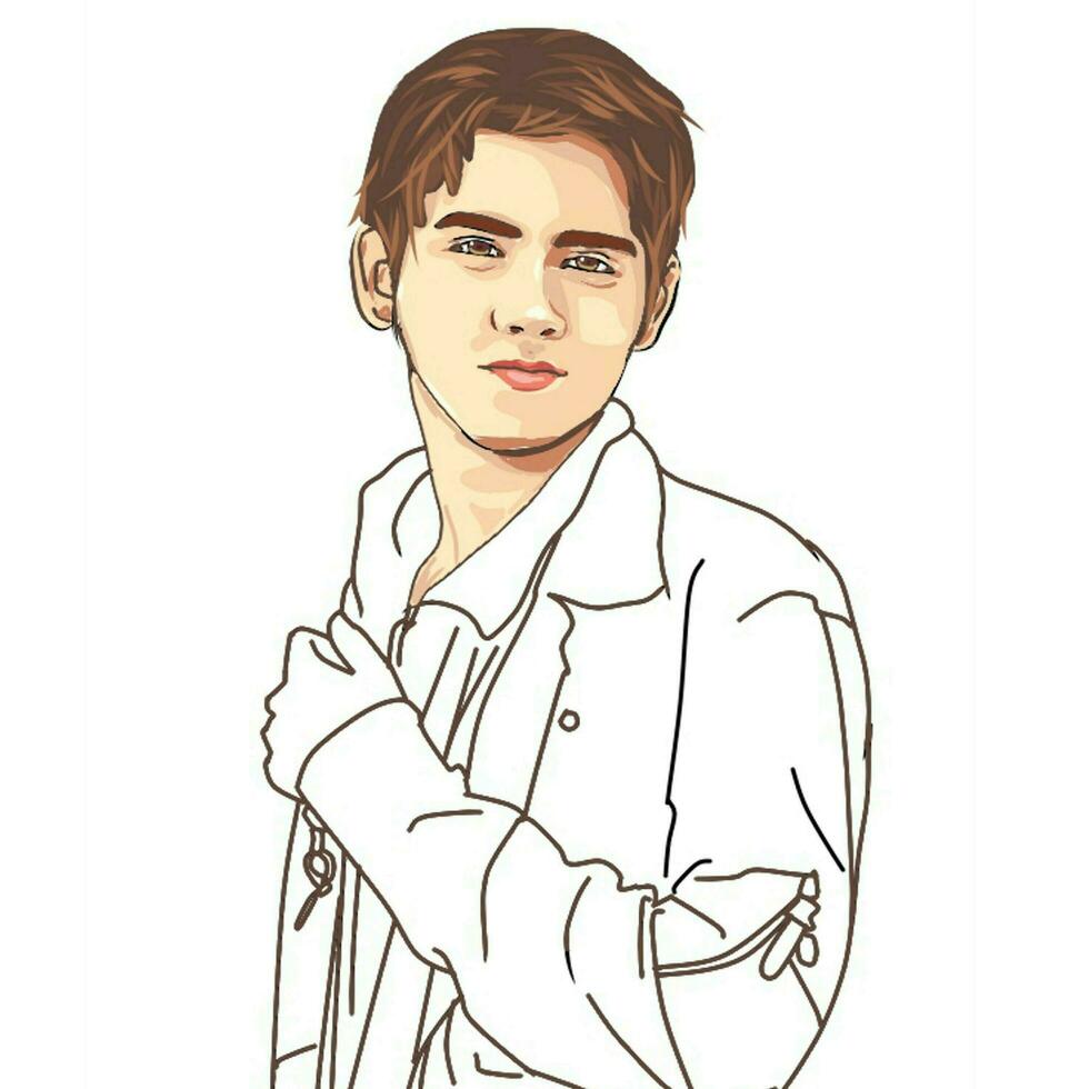 Cool and Stylish Young Man Realistic Illustration of a Fashionable Youth photo