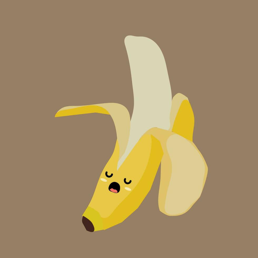 lindo personaje de plátano vector