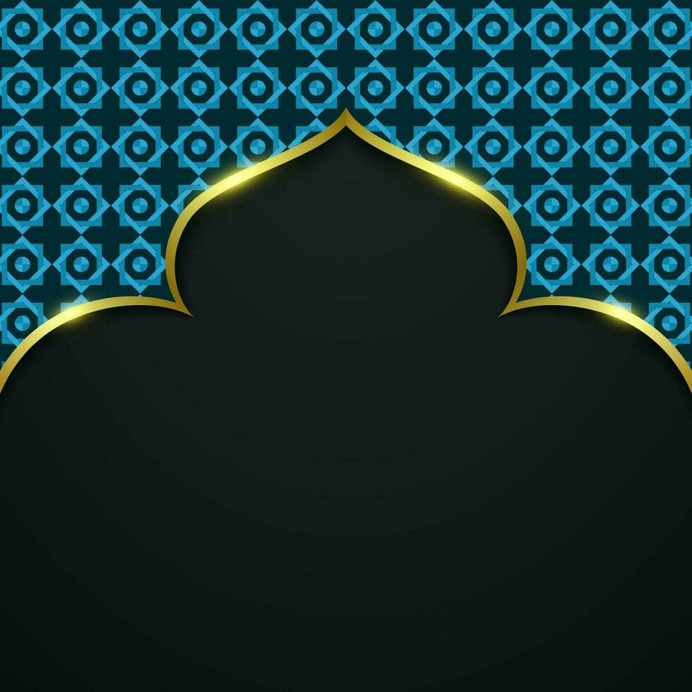 Islamic dark background with golden glow vector