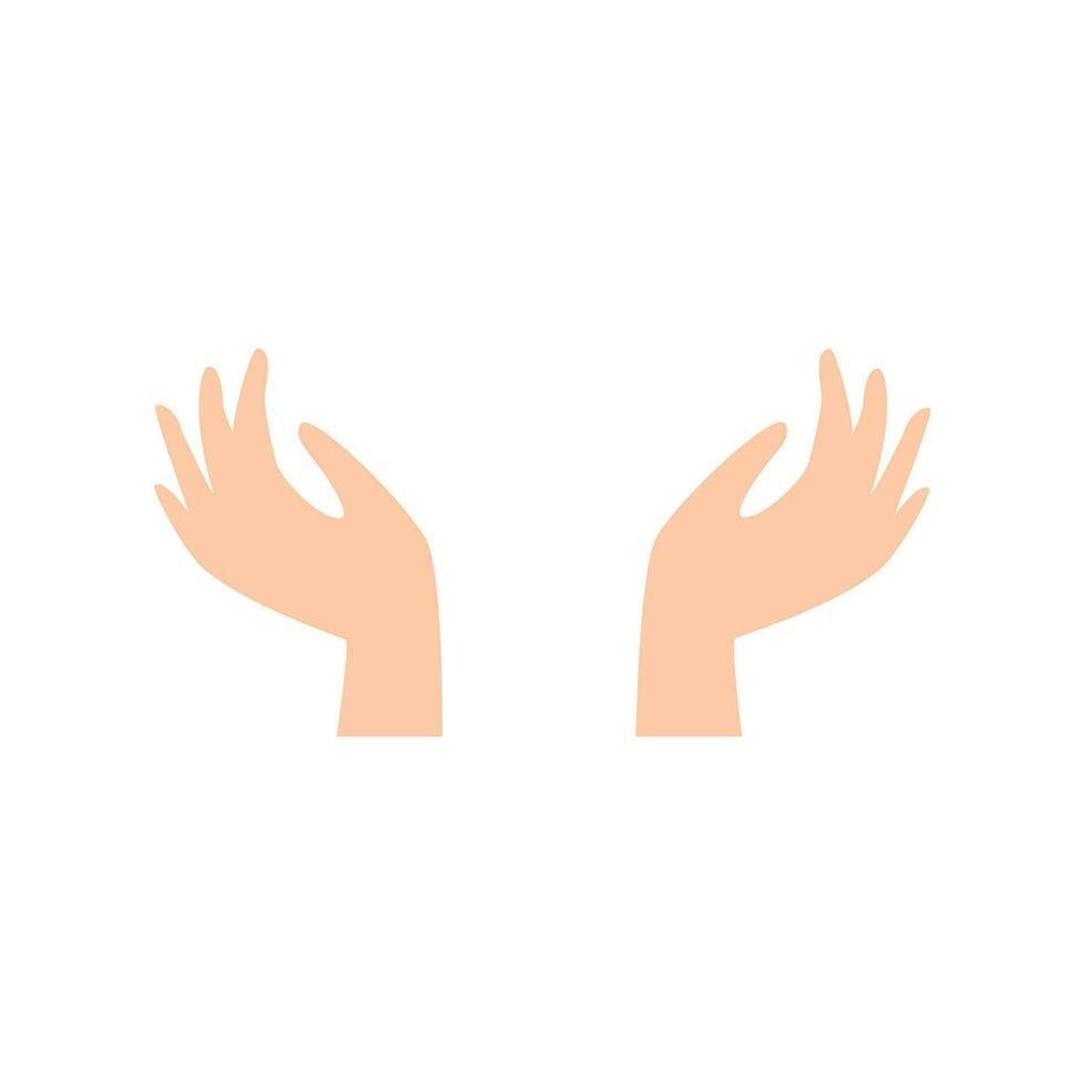 Vector open hands hand drawn cupped hands holding an object outstretched helping two hands