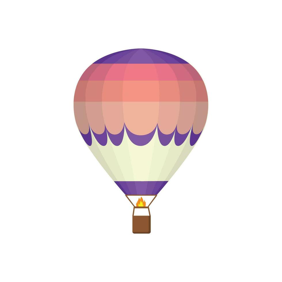 Vector flat hot air balloon, isolated on white