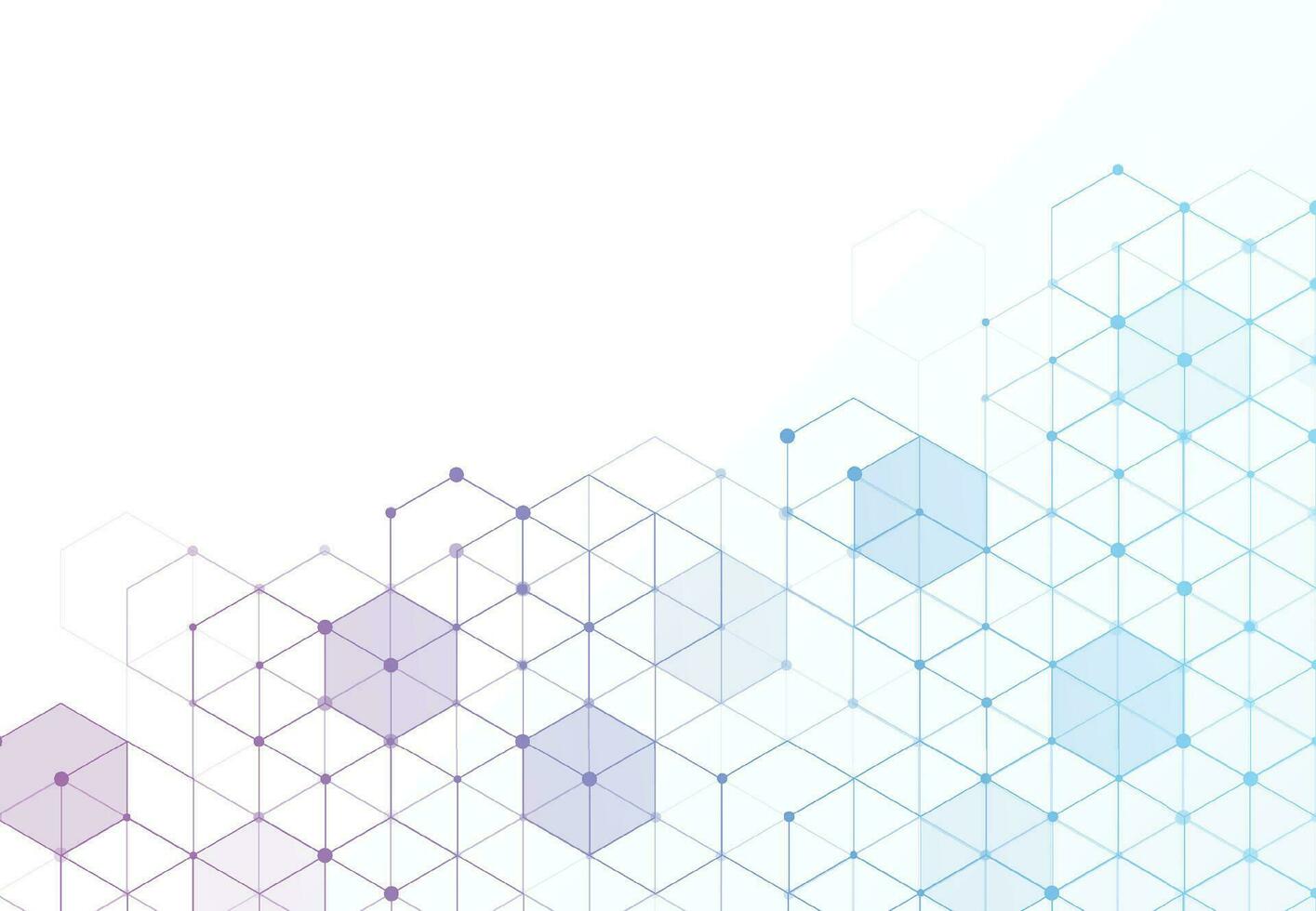 Abstract hexagonal molecular structures in technology background and science style. Medical design. Vector illustration