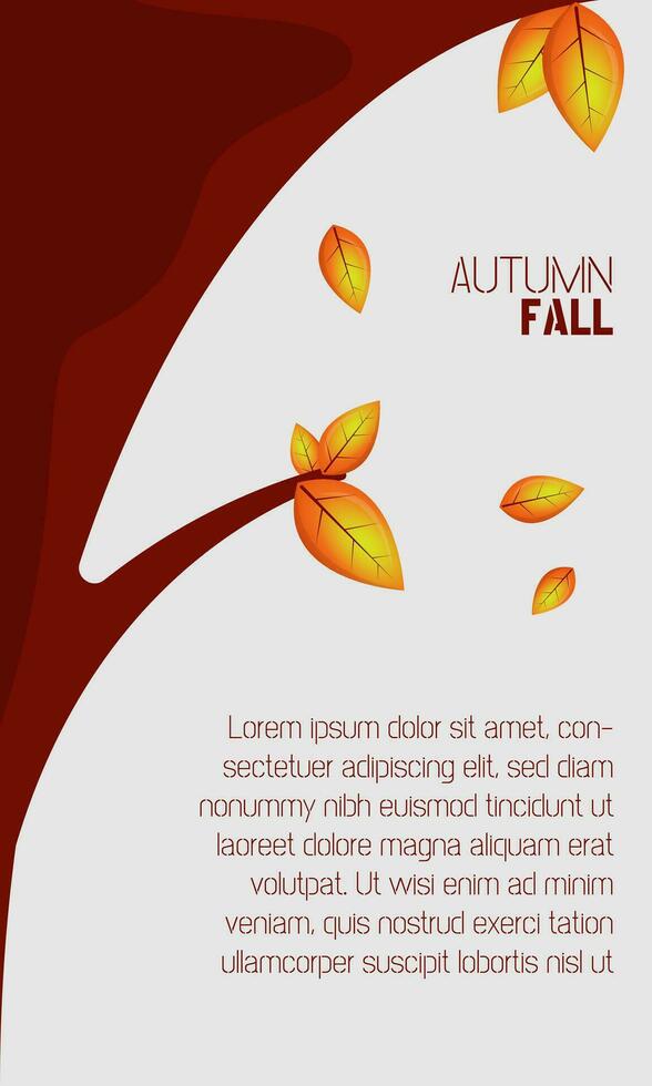 Autumn Fall Greeting Card with close up view of tree branches vector