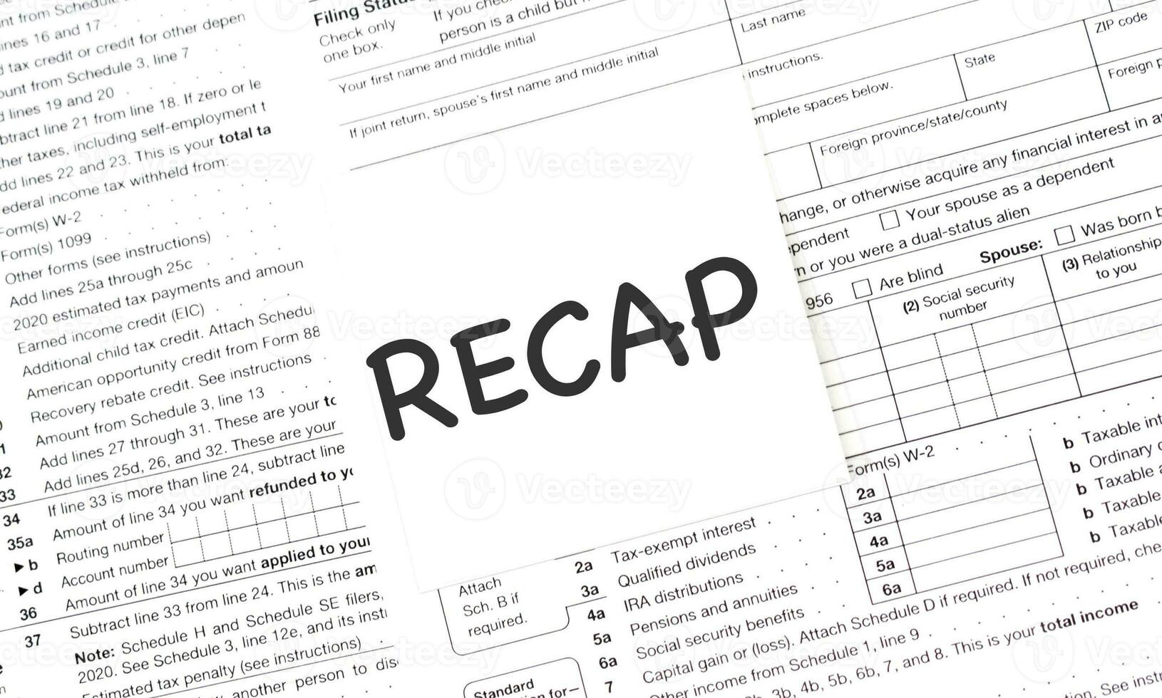 word on paper sheet RECAP photo