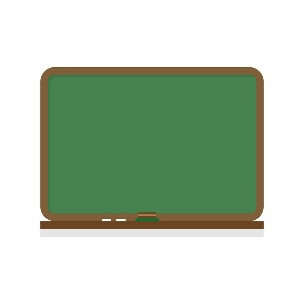 Vector green blackboard with chalk and sponge