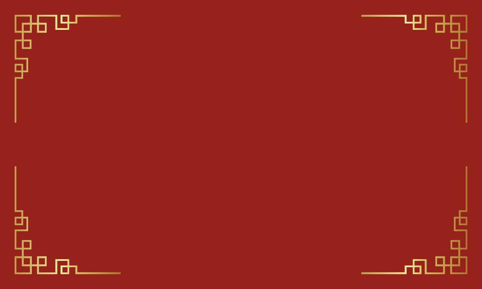 vector oriental chino frontera ornamento en rojo antecedentes