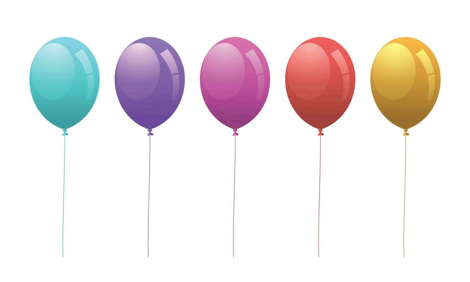 Vector set of helium balloon, flying air balls. happy birthday, holiday . party decoration