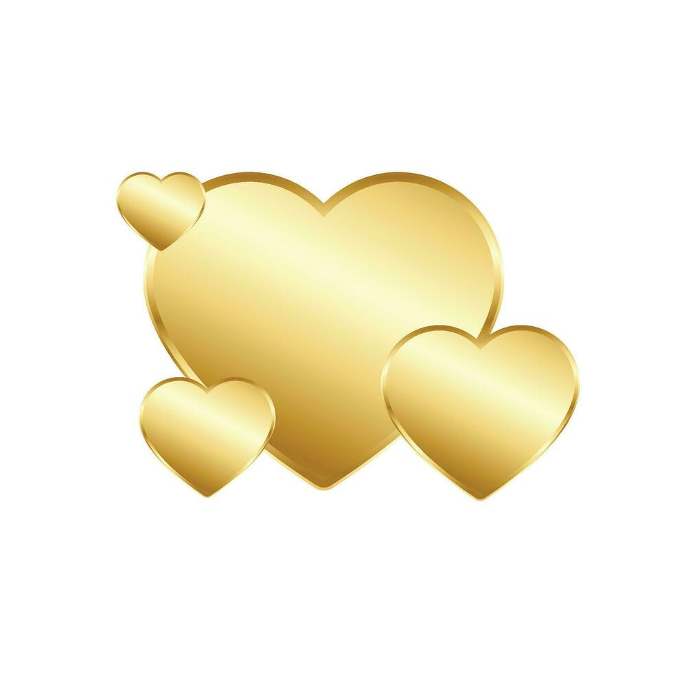 Vector golden heart with white background