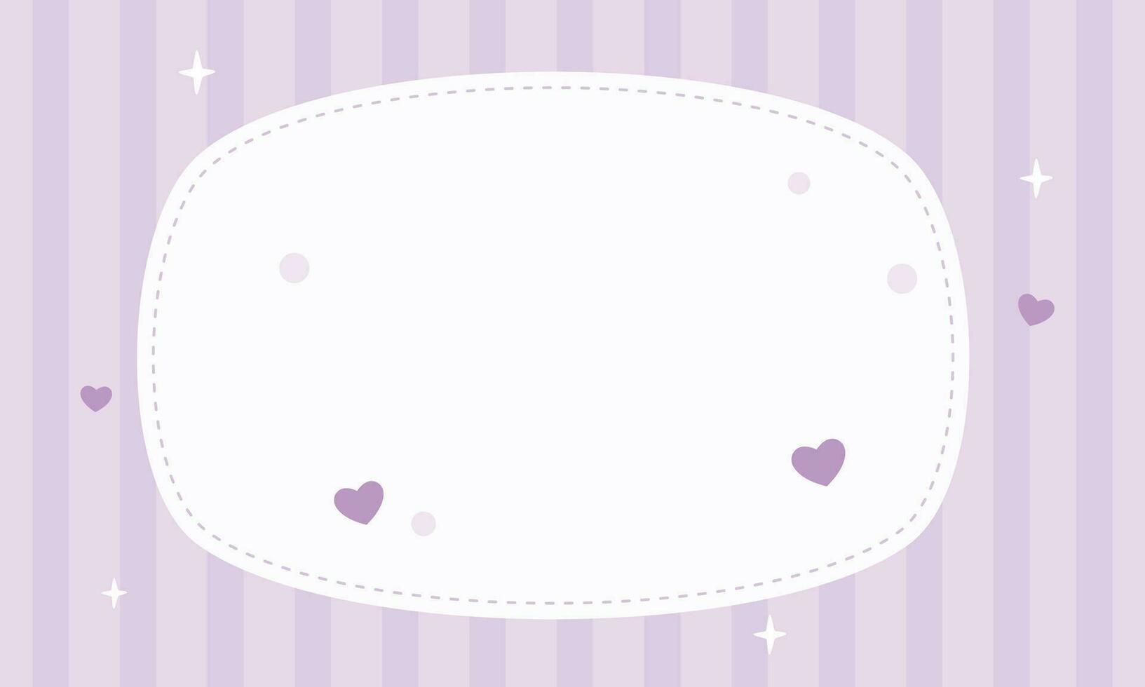 Vector cute purple doodle frame banner template background