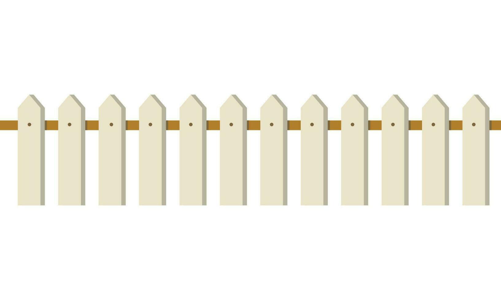 Vector wooden fence design illustration isolated on white background