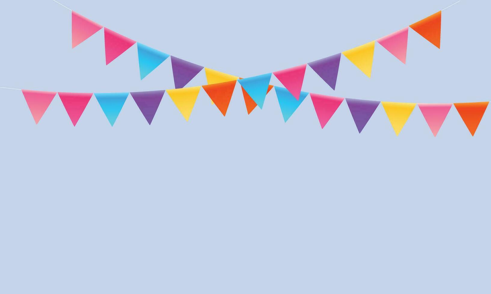 Vector bunting party flags colorful triangles hanging on a rope carnival festival or birthday vector