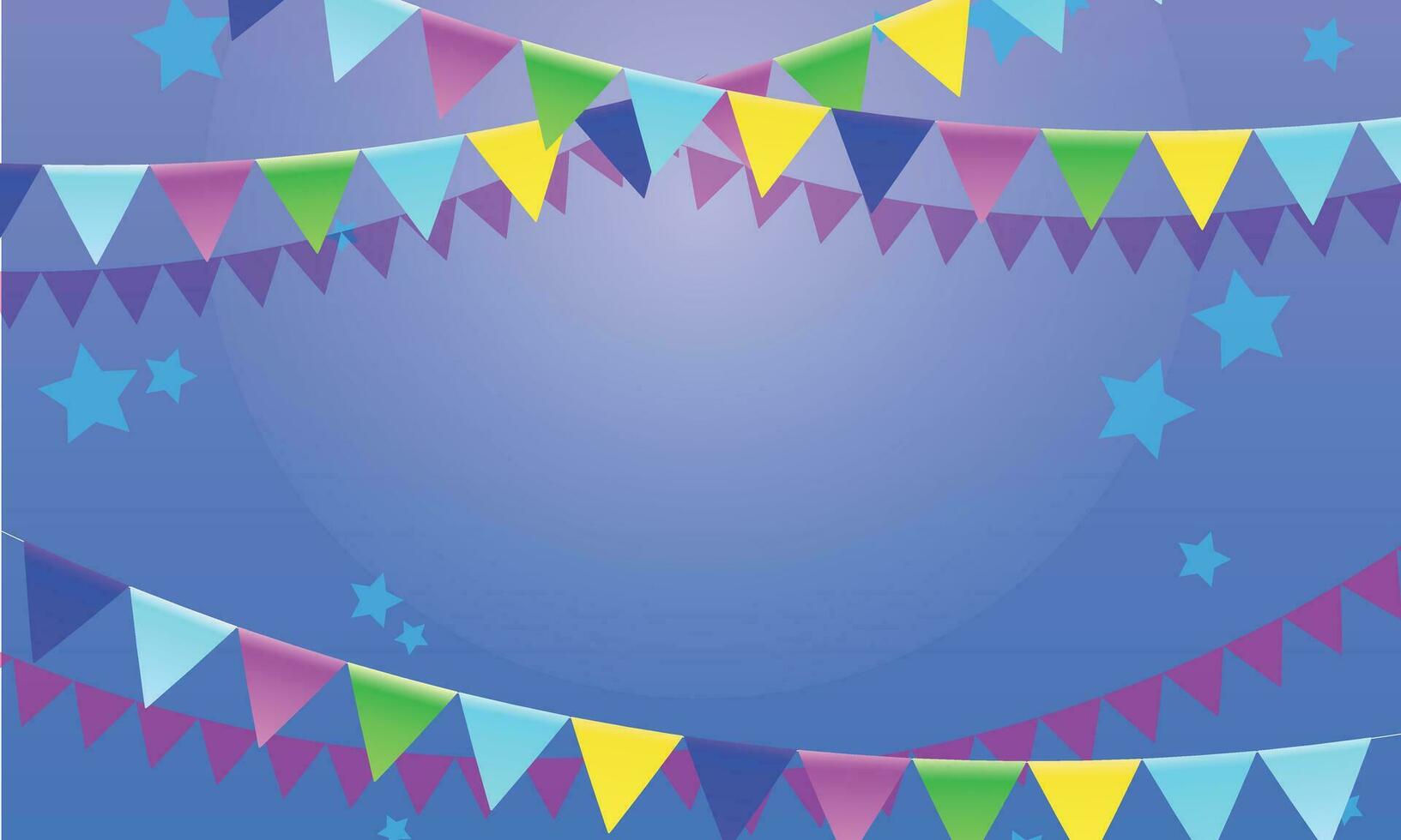 Vector multicolored bright buntings garlands, party flags with confetti