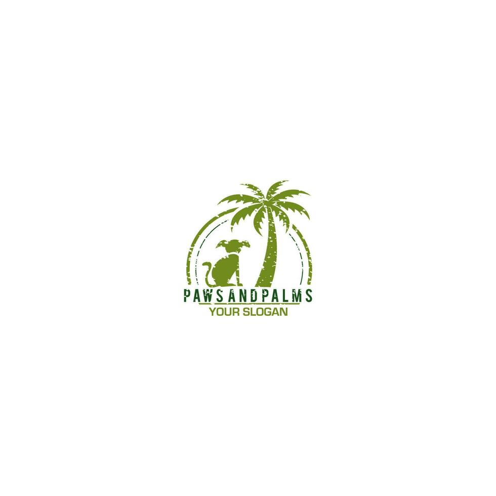 Paws and Palm Logo Design Vector