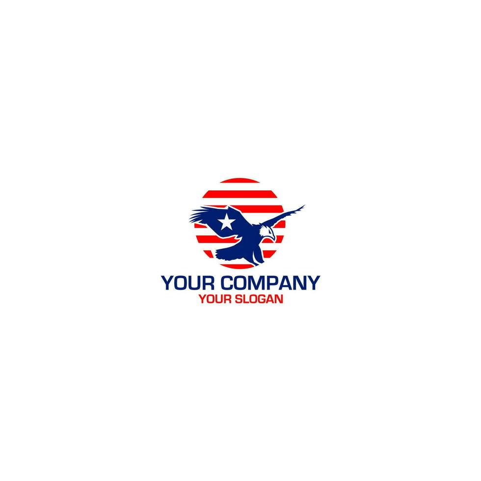 patriotic eagle logo design vector
