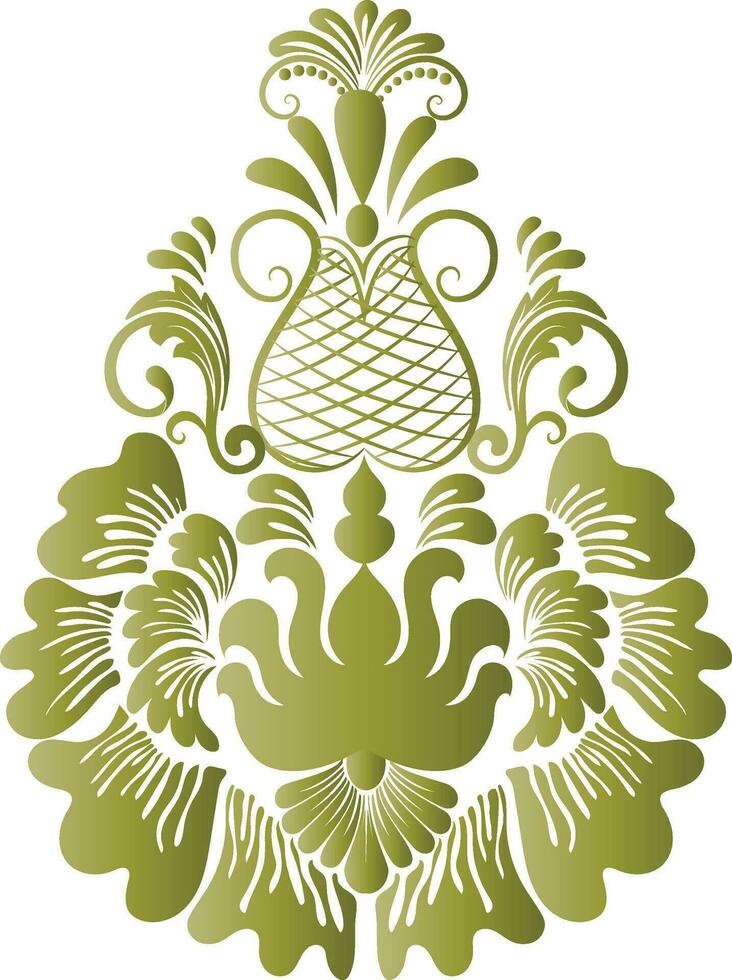 damask ornamental elements retro elegance symmetric shapes vector