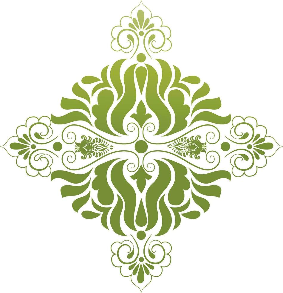 damask ornamental elements retro elegance symmetric shapes vector