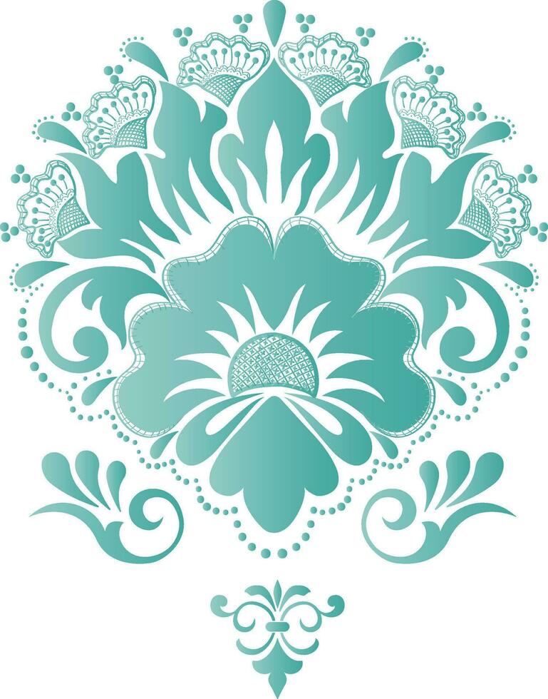 damasco ornamental elementos retro elegancia simétrico formas vector