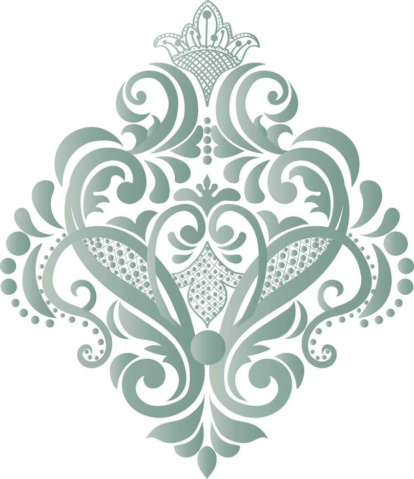 damask ornamental elements retro elegance symmetric shapes vector