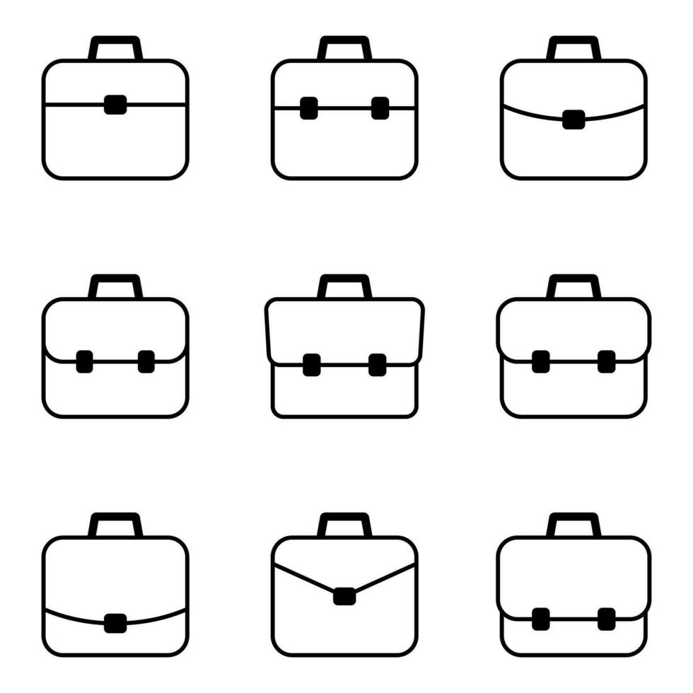 Briefcase icon. Business bag icon. Suitcase, portfolio symbol, line style pictogram isolated on white background. vector