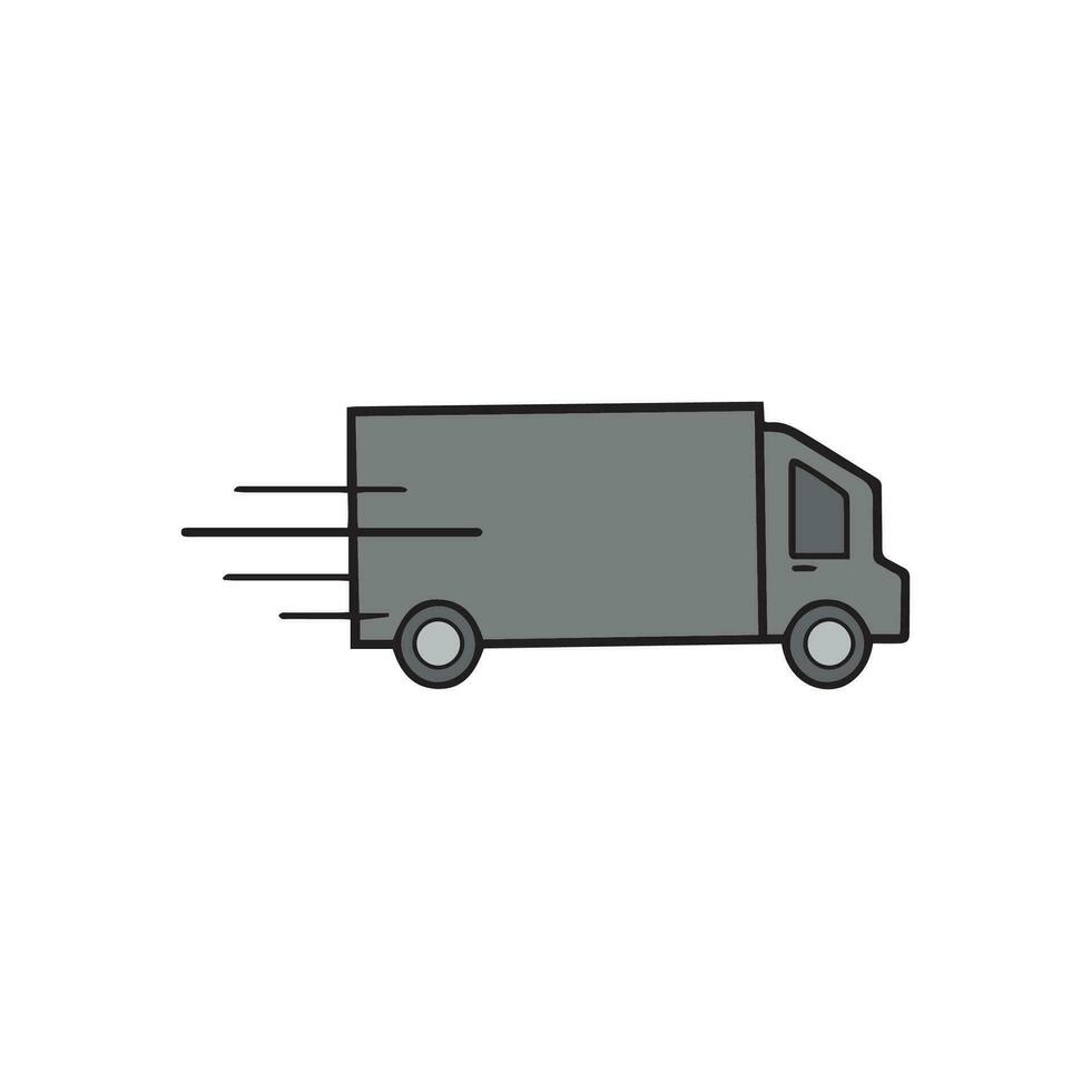 Vector delivery truck service icon  illustration