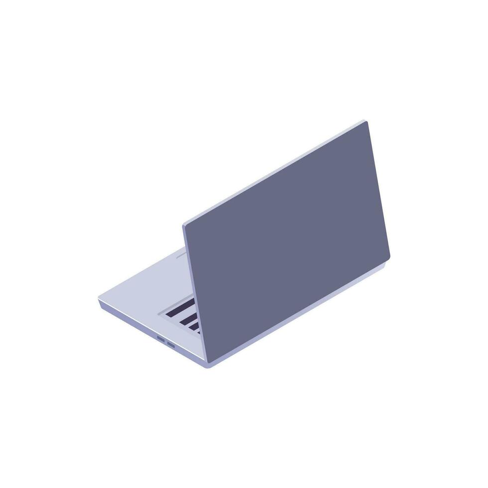 Vector open laptop icon, cartoon illustration