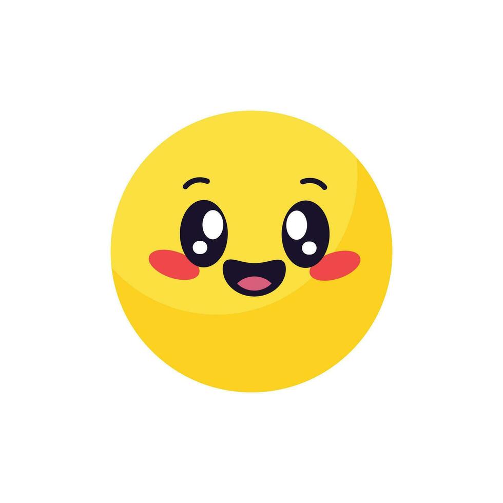 Vector flat emoticon icon illustration on white background