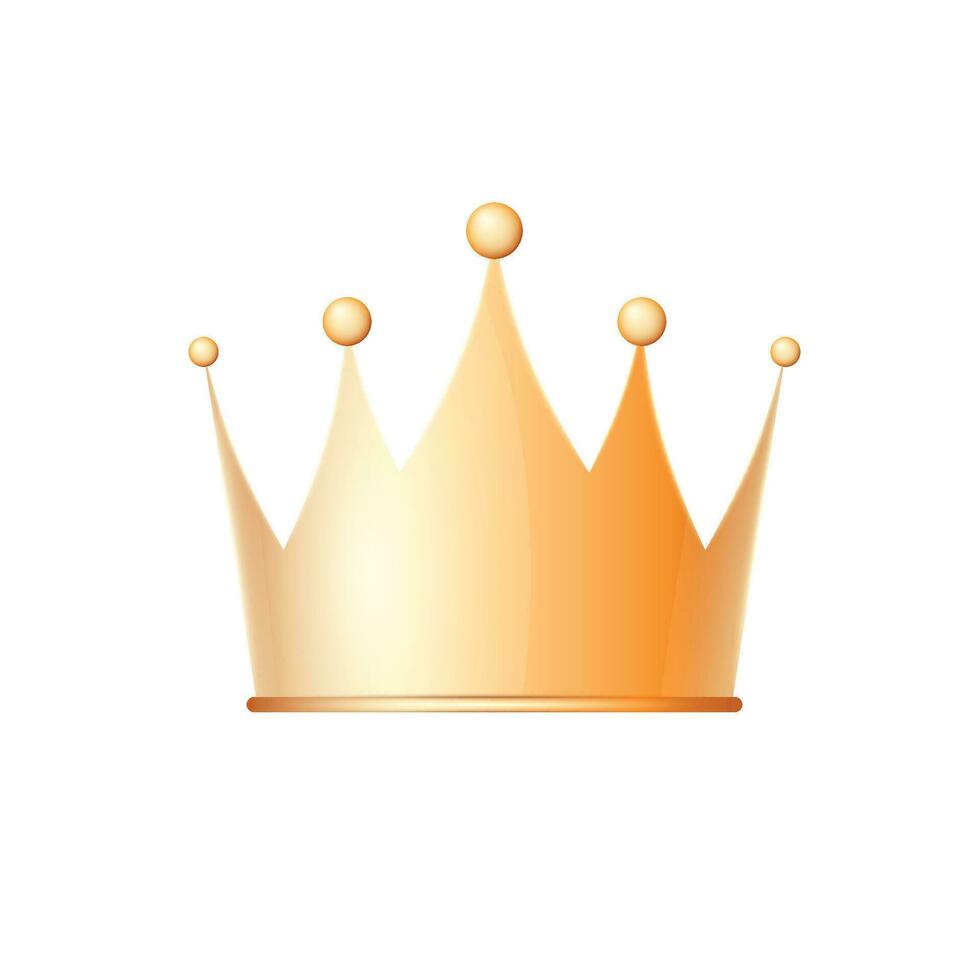 Vector golden crown on white background vector