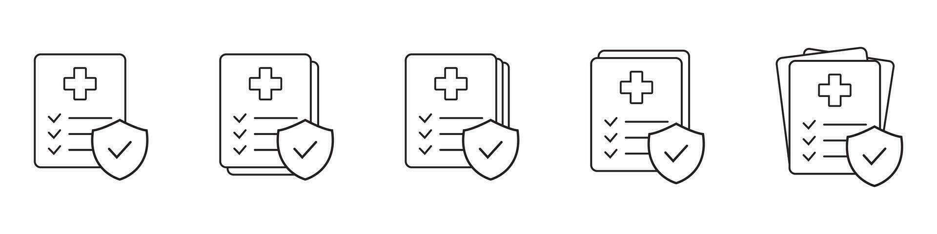 médico seguro icono, salud seguro icono en blanco antecedentes. vector ilustración.
