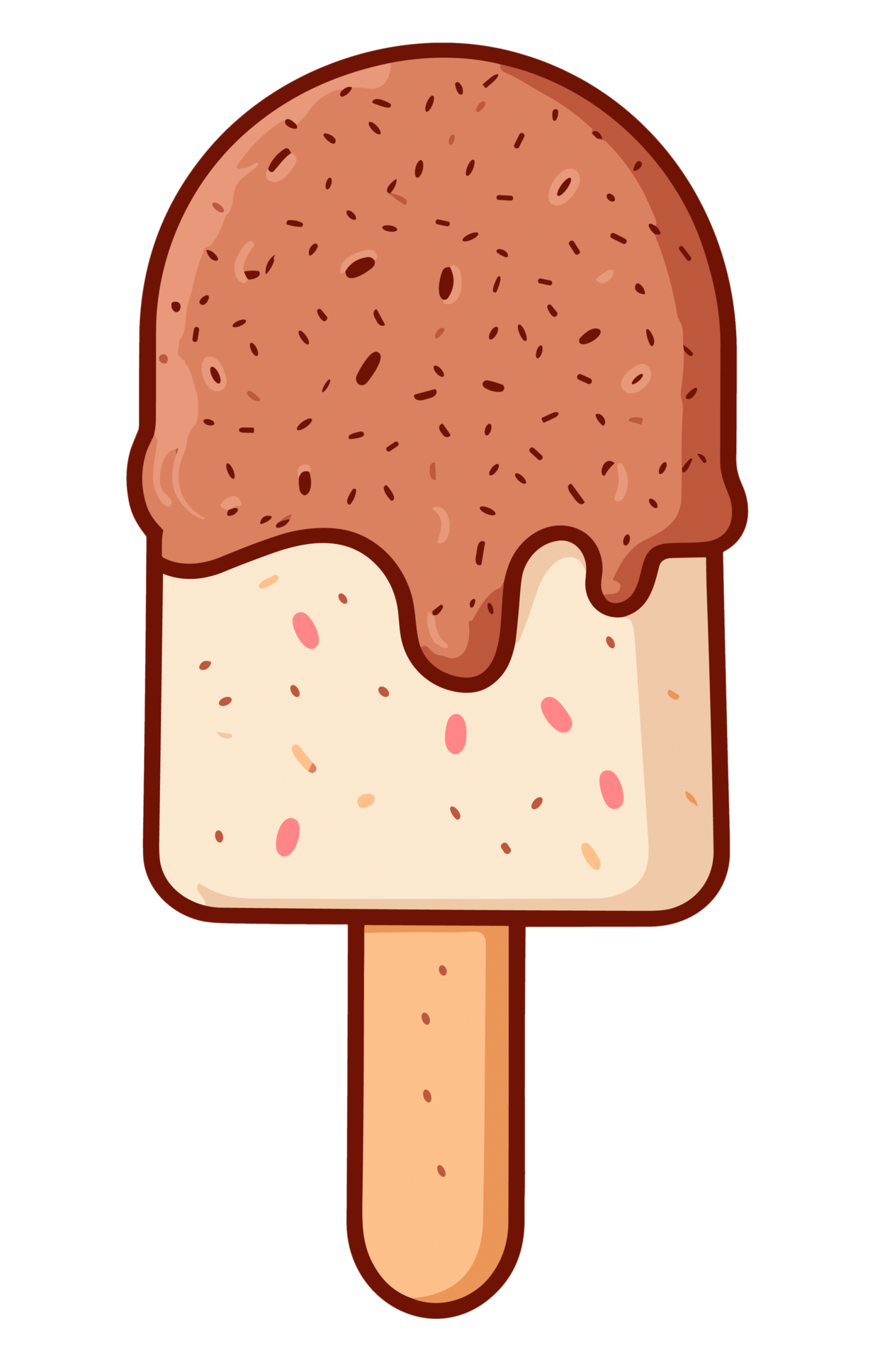 Ice cream popsicle clip art isolated on transparent background. AI