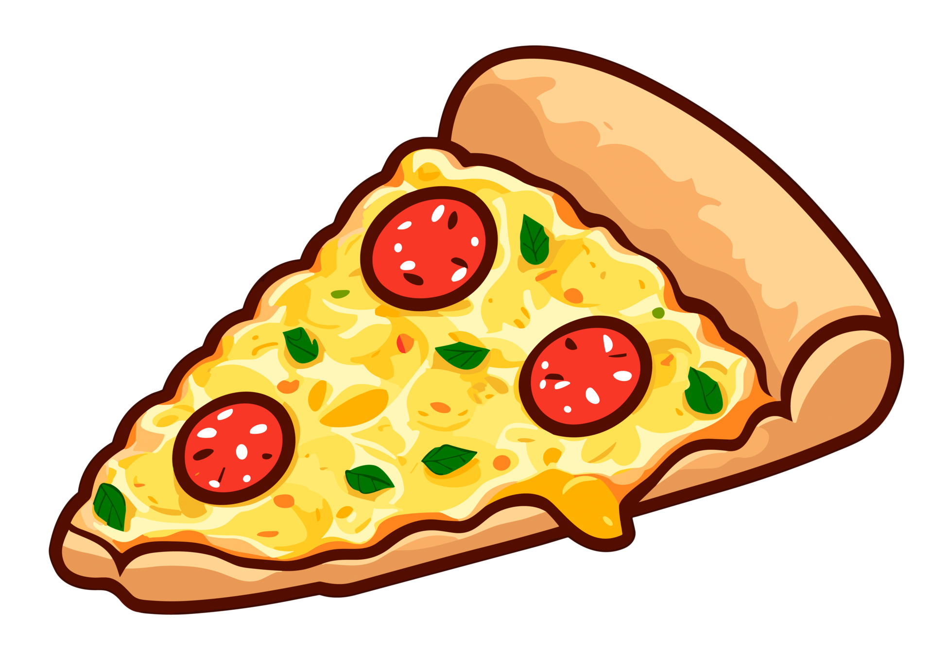 Pizza clip art isolated on transparent background. AI Generative