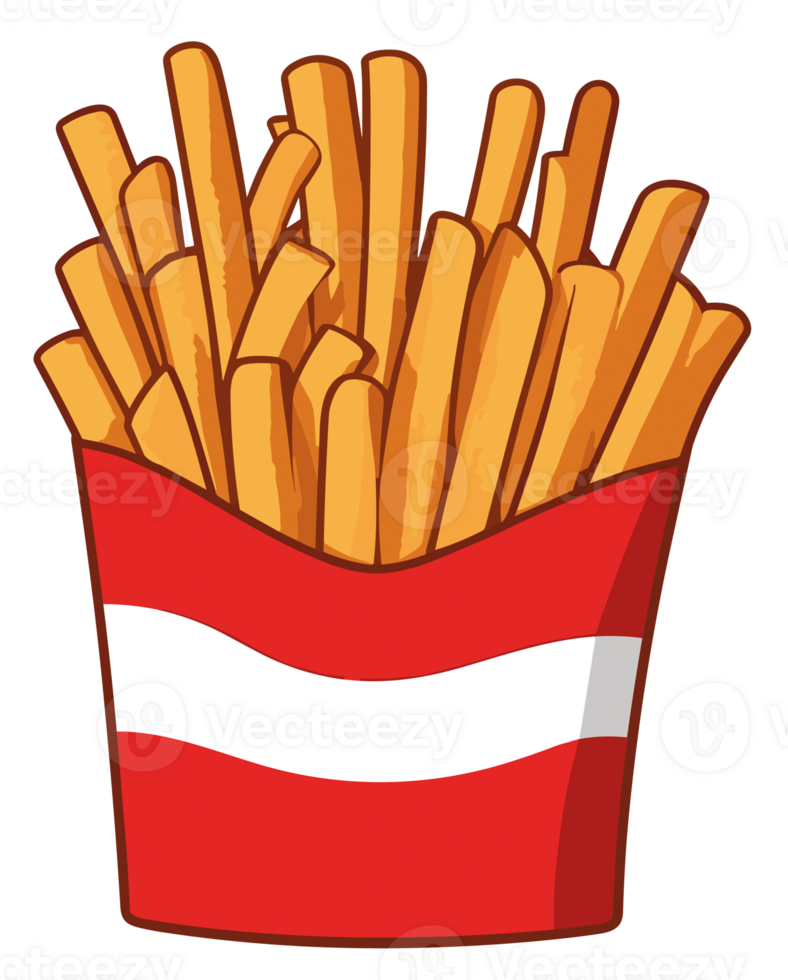 French fries in package isolated on transparent background. AI ...