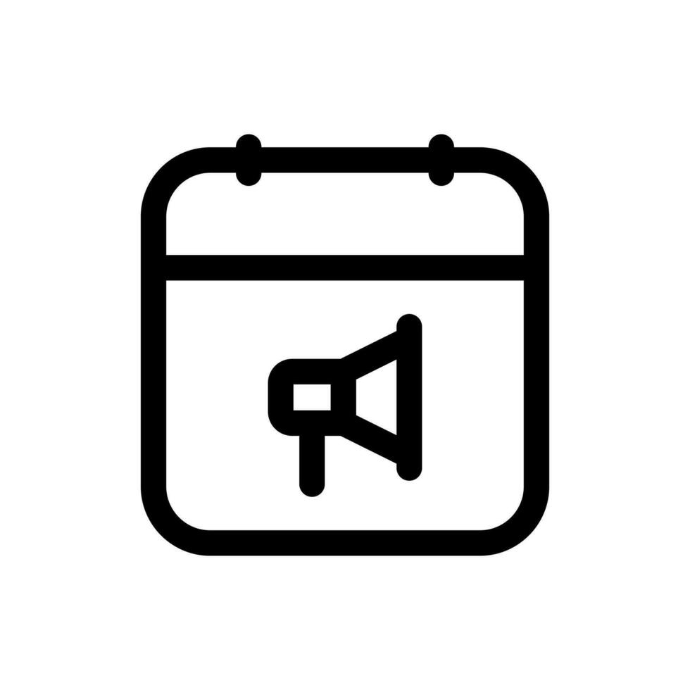 Simple Calendar icon combined with Megaphone icon. The icon can be used for websites, print templates, presentation templates, illustrations, etc vector