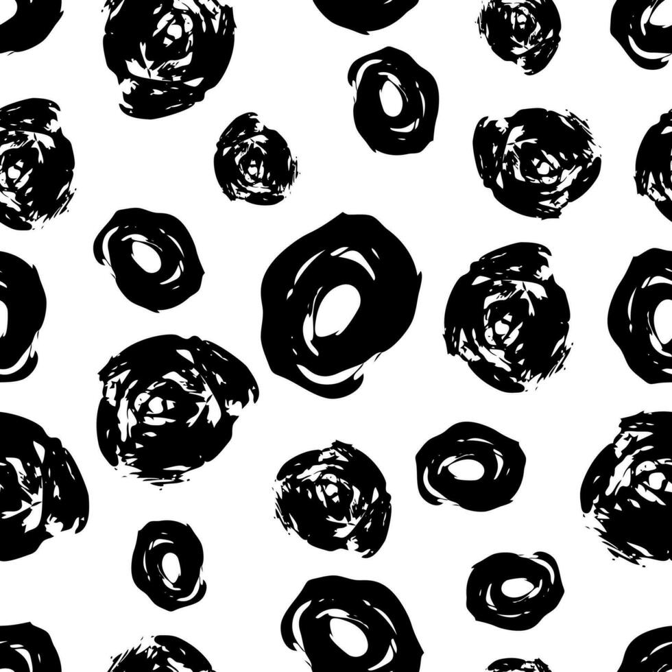 Seamless pattern with black brushstrokes vector