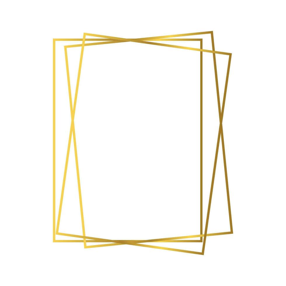 Gold geometric polygonal frame vector