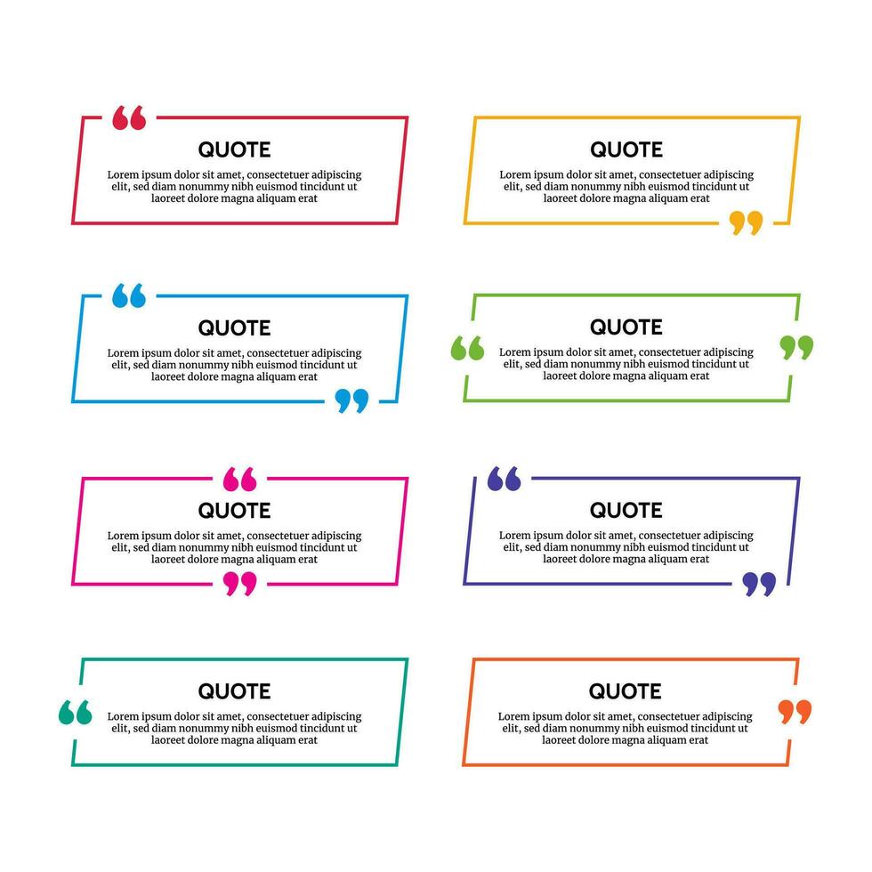 Set of quote box frames vector