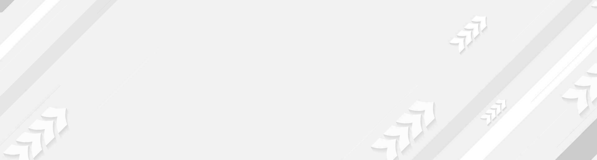 Technology banner design with white grey paper arrows vector