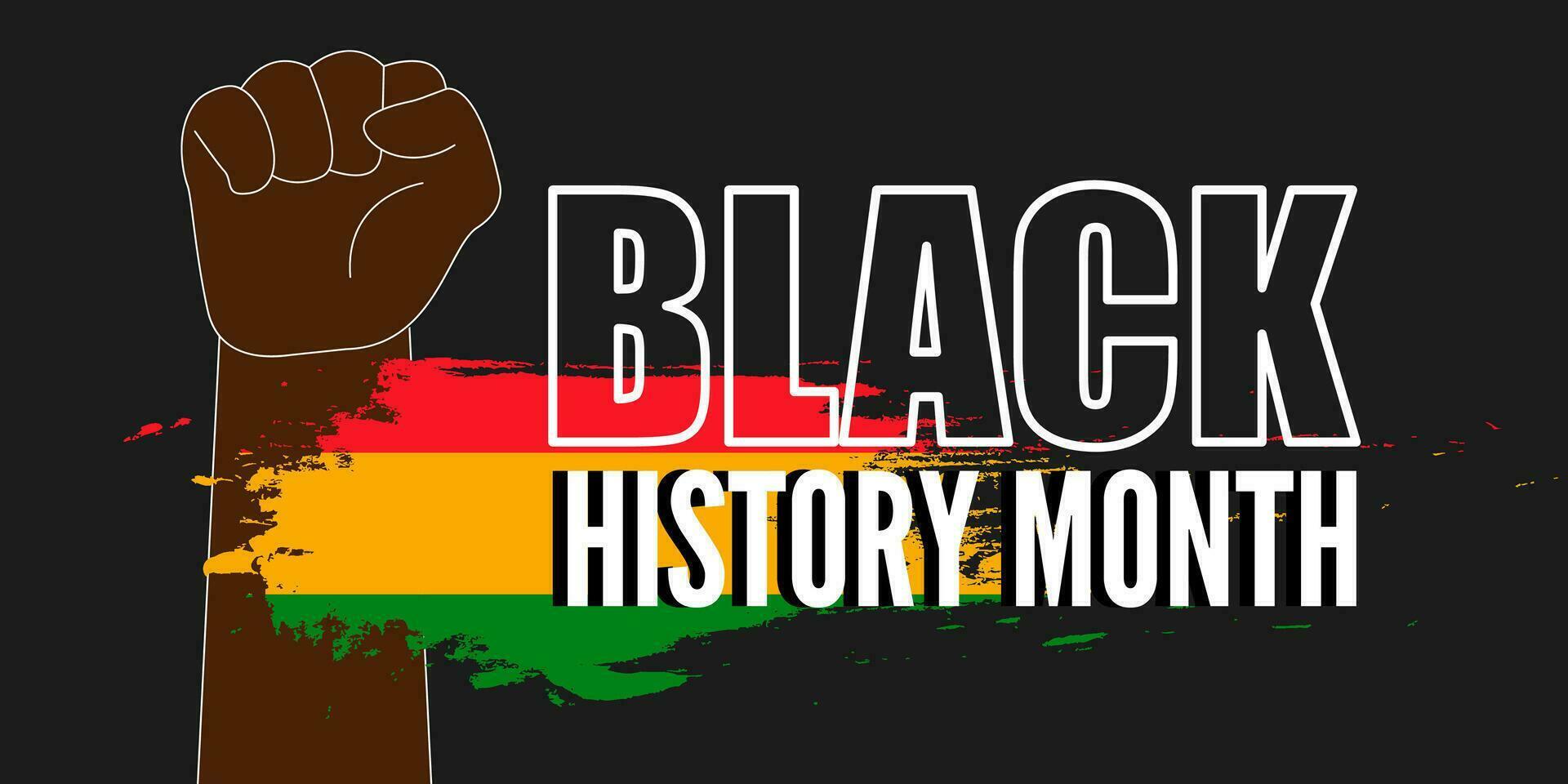 negro historia mes, celebracion, africano americanos, bandera, volantes vector