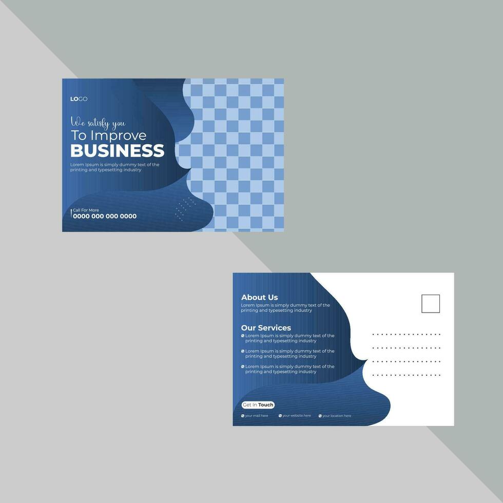 Minimal Business Postcard Design Template vector