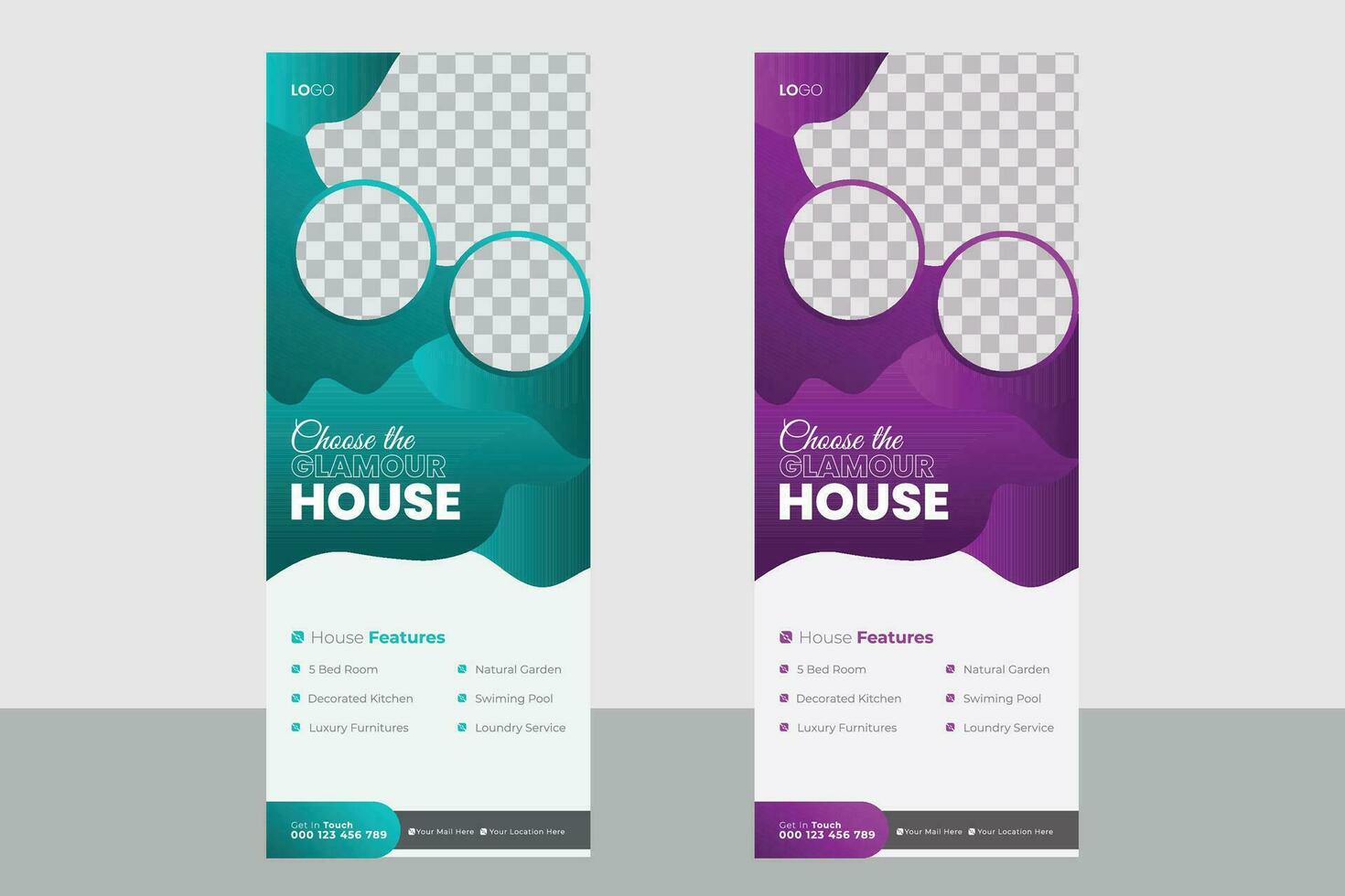 Creative Real estate Rollup Banner Design vector