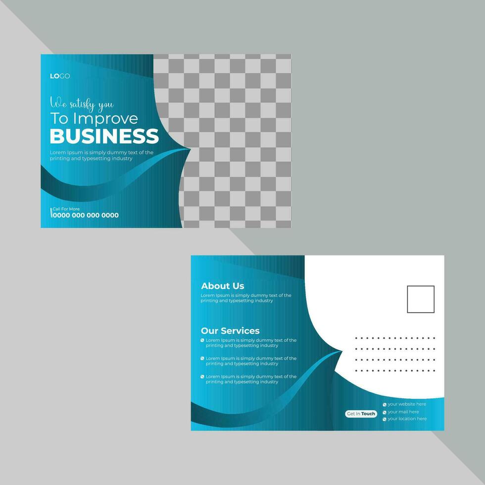 Minimal Business Postcard Design Template vector