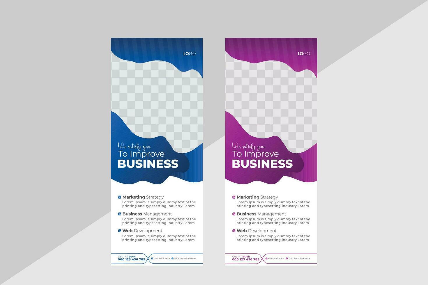 Minimal Business Agency Rollup Banner vector