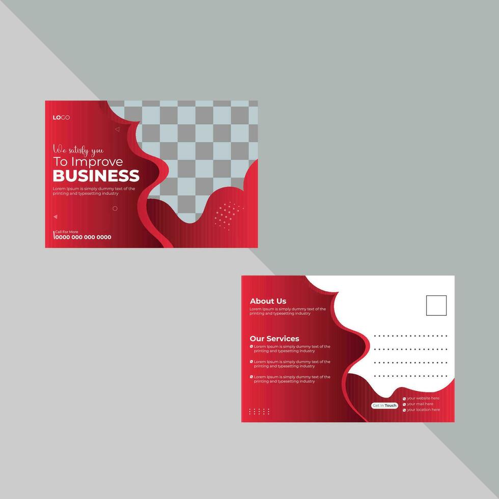 Minimal Business Postcard Design Template vector