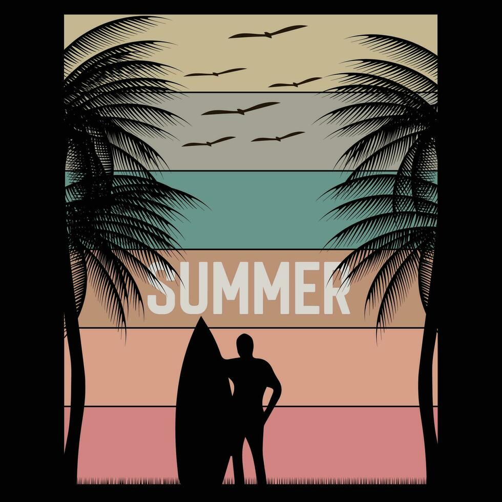 Summer t-shirt design vector