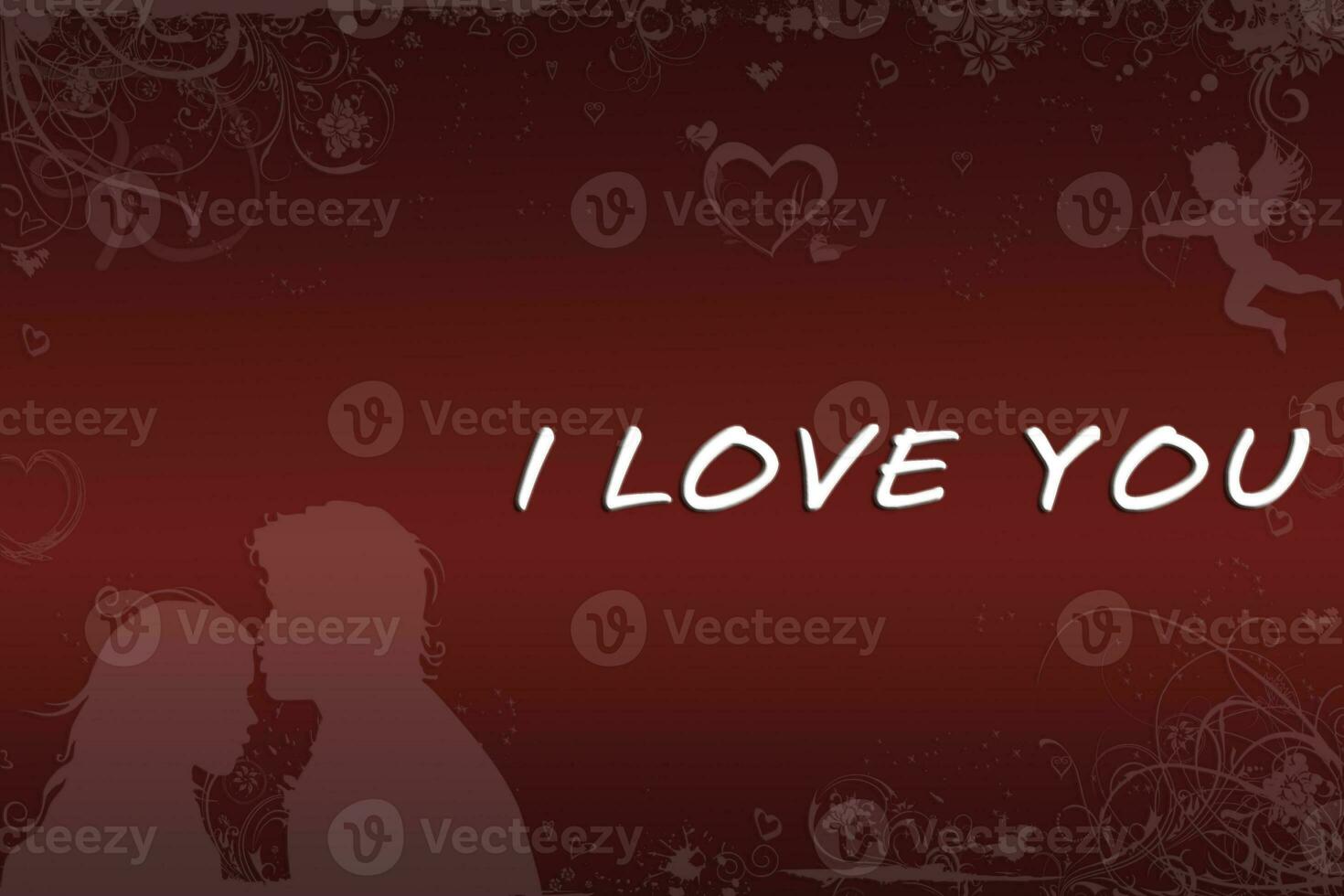 red love kiss photo