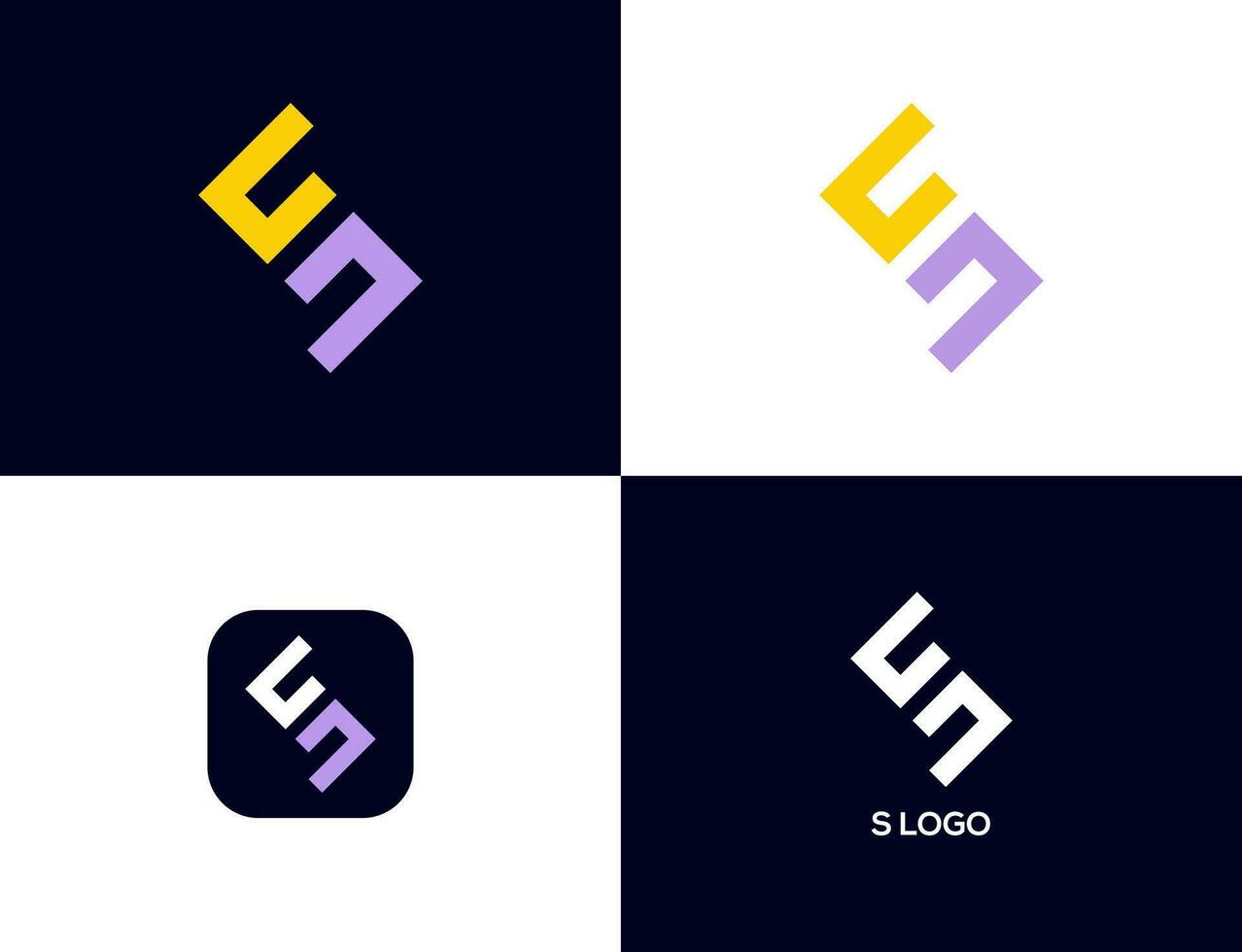 Creative S logo design with grid shape, S initial logo design concept for brand, vector illustration template