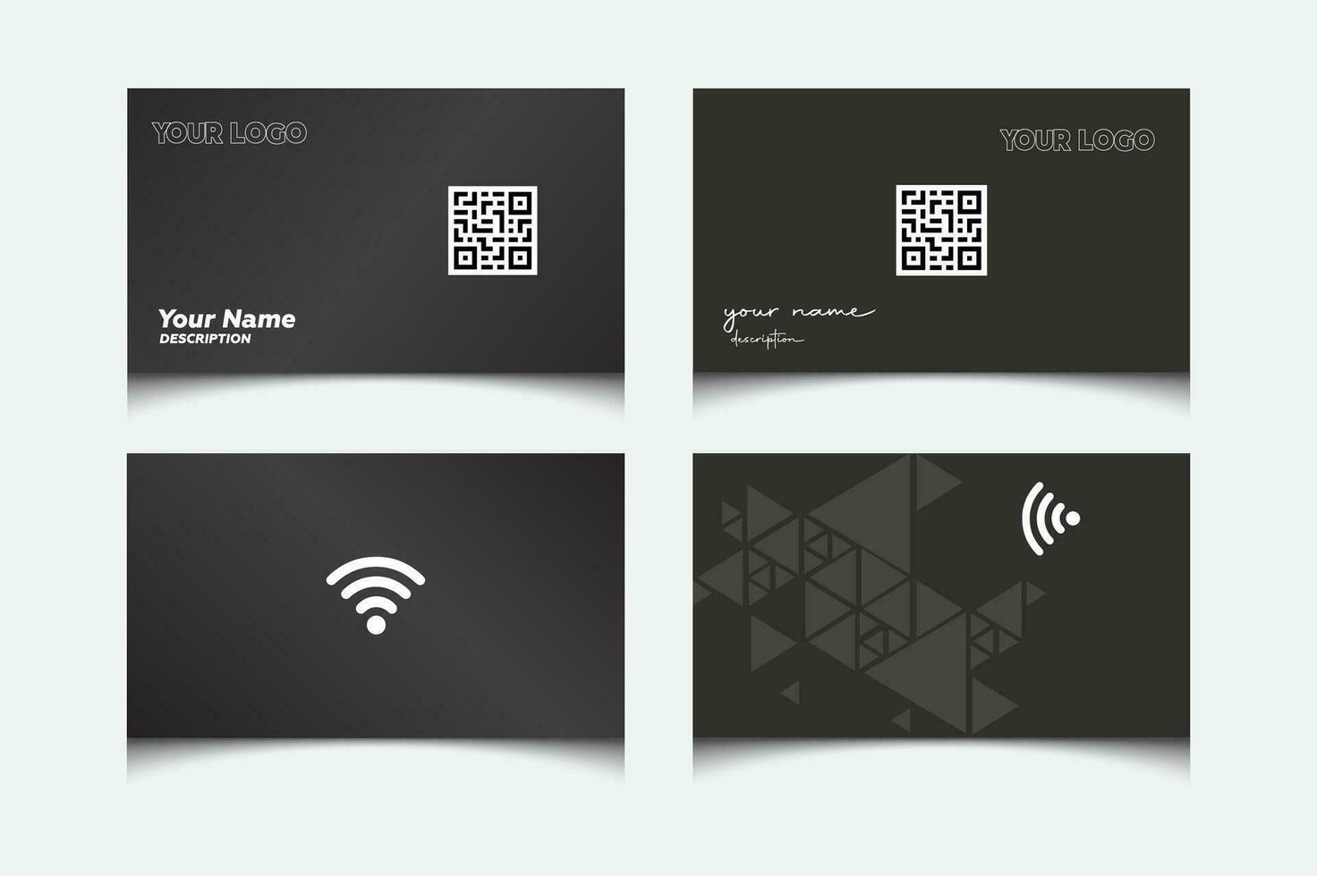 Set of Modern Electronic NFC Business Card Design bundle Vactor Template vector