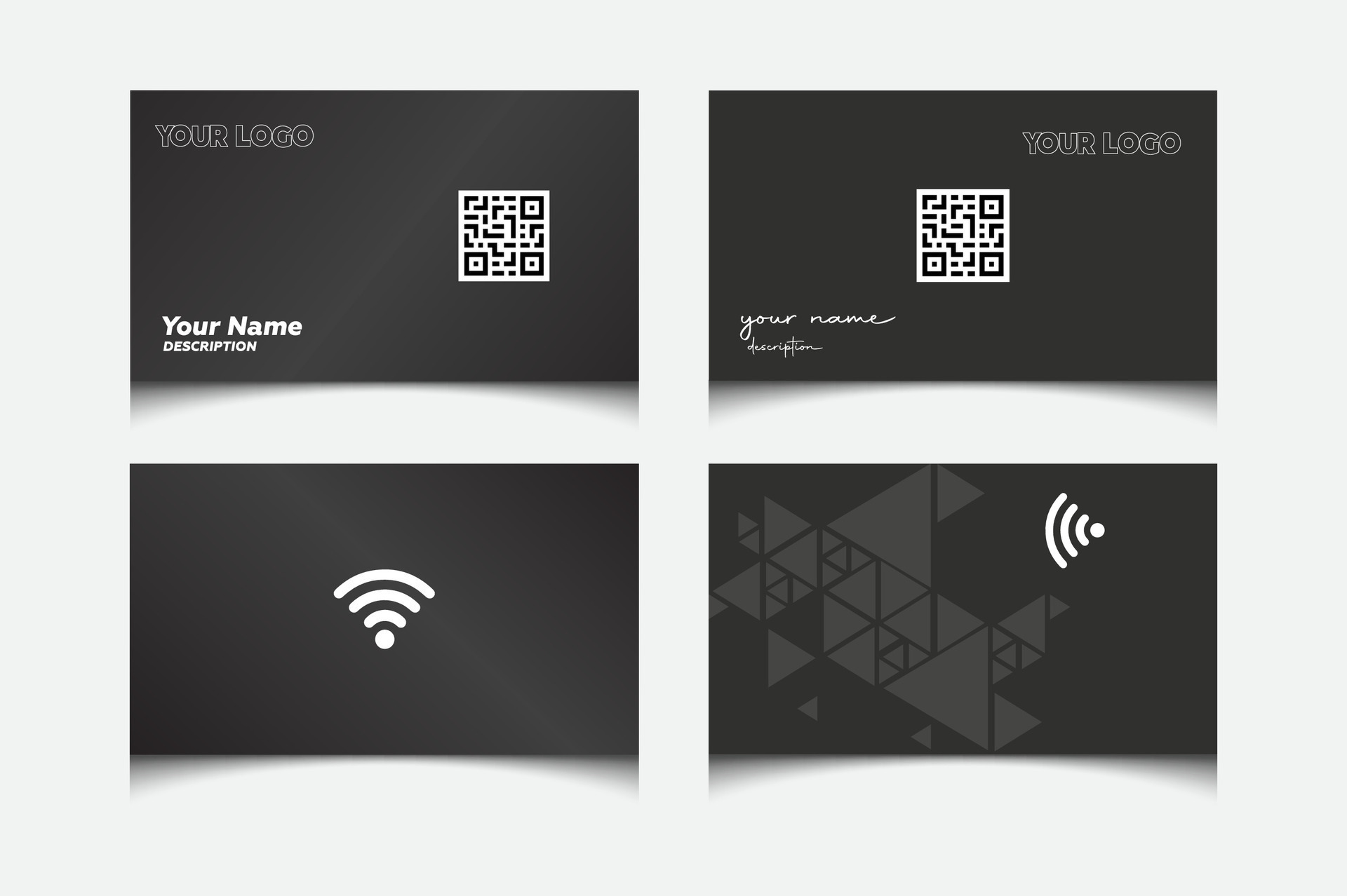 Set of Modern Electronic NFC Business Card Design bundle Vactor