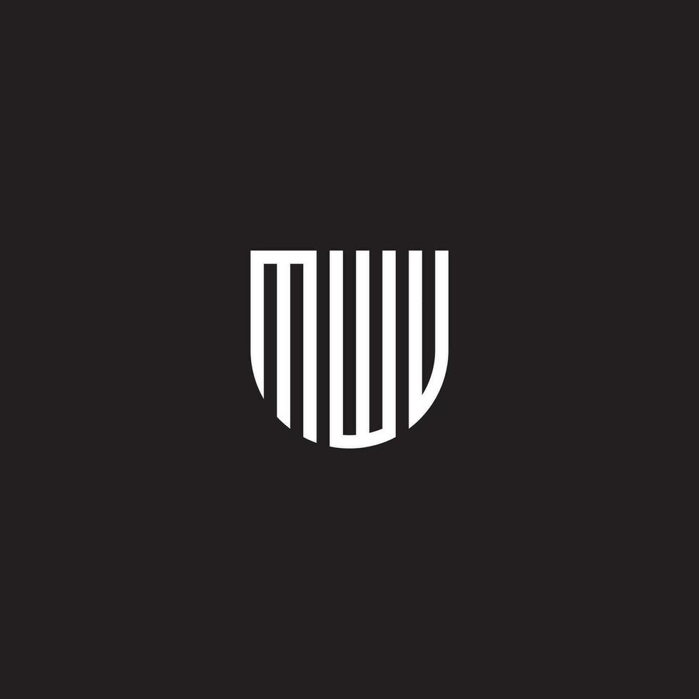 MWU shield letter logo design, letter shield logo design vector template