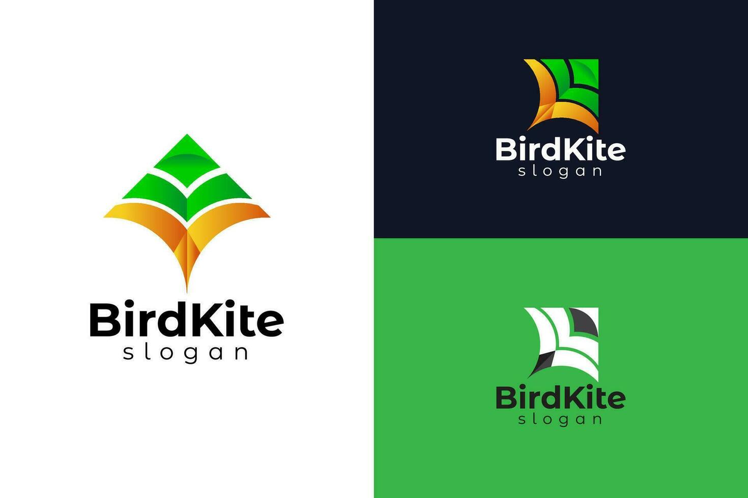 Abstract Kite logo design with bird symbol, bird kite logo design vector template