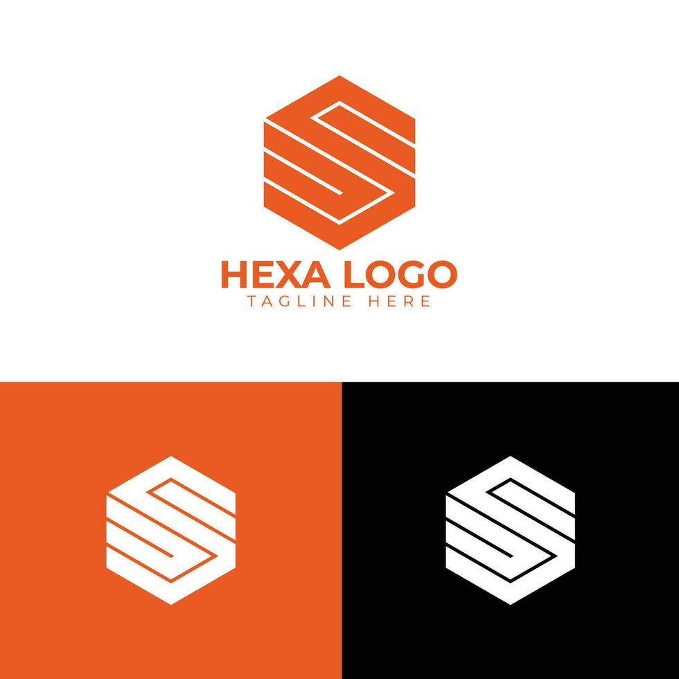 letra logo diseño por hexágono vector